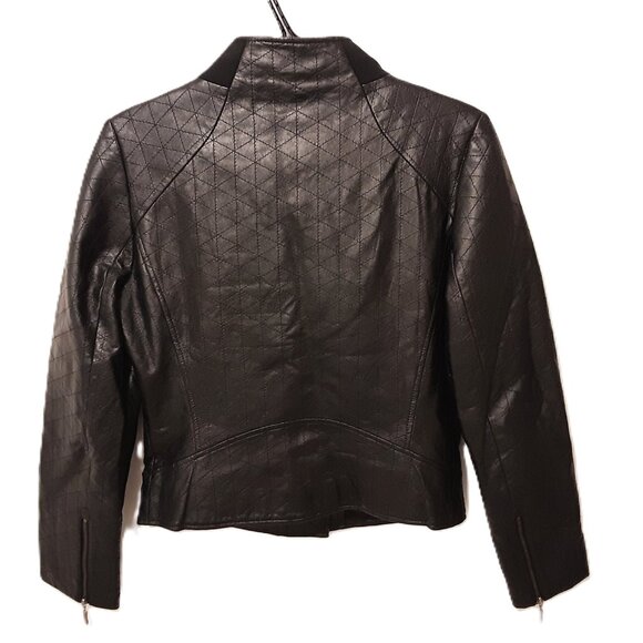 Robe di Kappa Women's 100% Sheepskin Soft Quilt-Stitched Leather Jacket L Rare - Picture 3 of 6